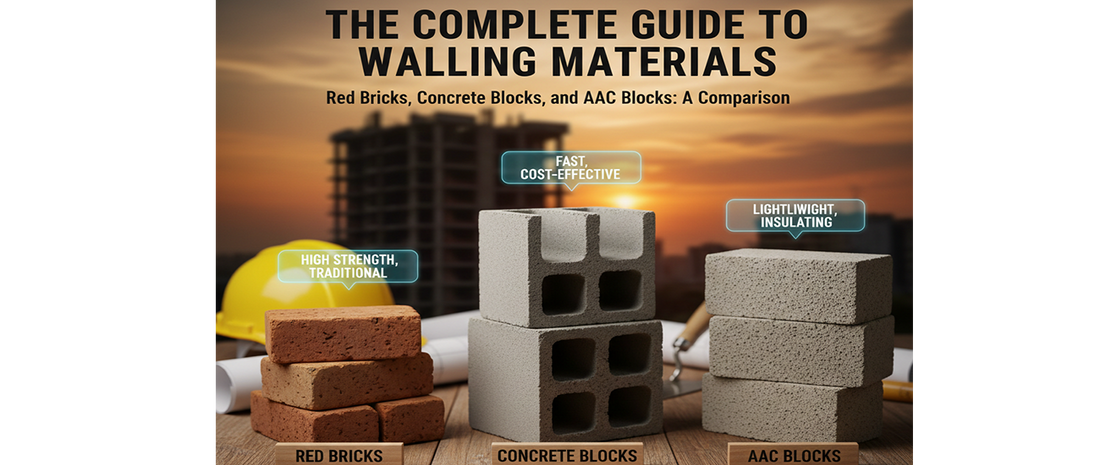A Comprehensive Guide to Red Bricks, Concrete Blocks, and AAC Blocks